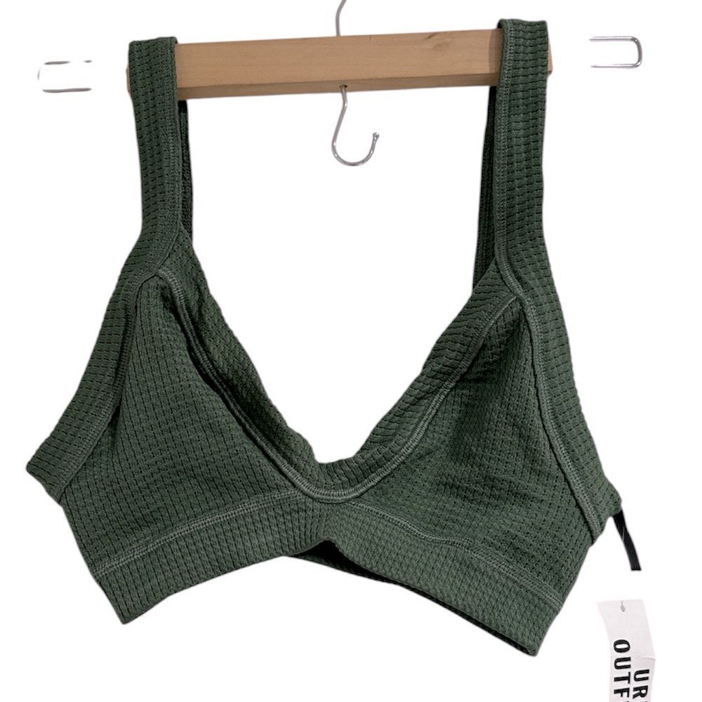 Urban Outfitters Olive Waffle Knit Bralette NWT